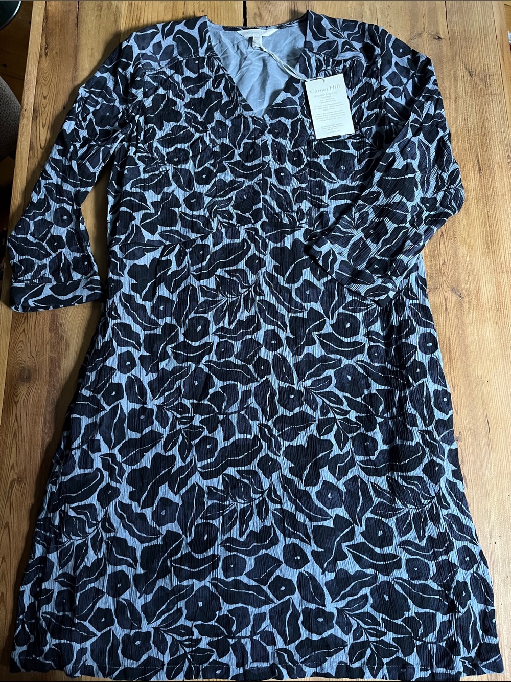 New! GARNET HILL XS Navy Blue Millie Crêpe Dress